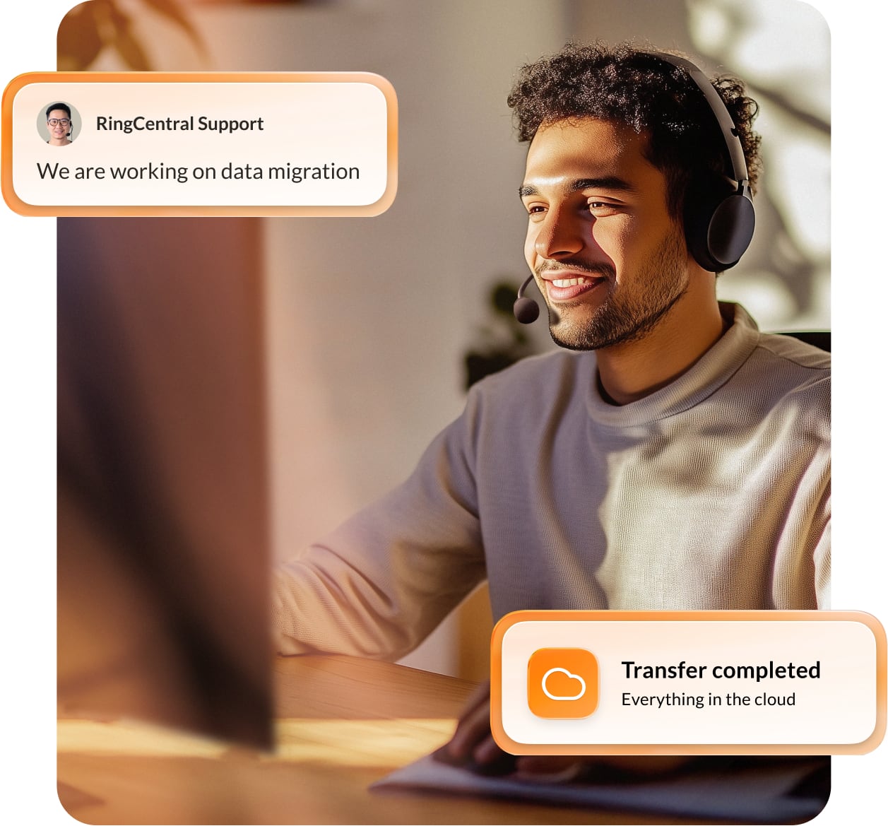 Employee received a message about RingCentral data migration status