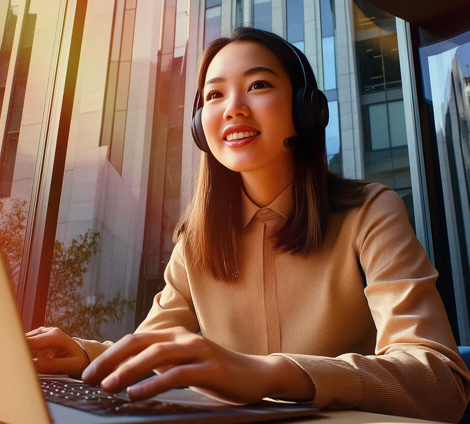 Contact center manager taking the RingCentral AI Customer Experience Assessment