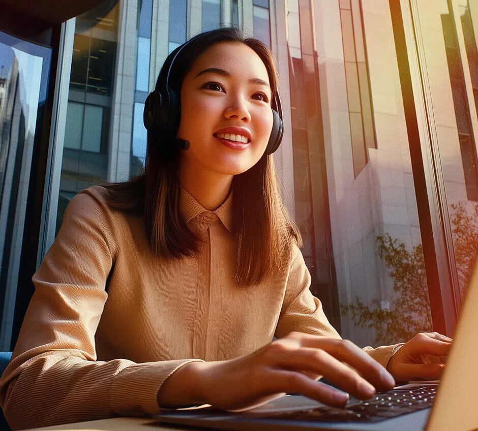 Contact center manager taking the RingCentral AI Customer Experience Assessment
