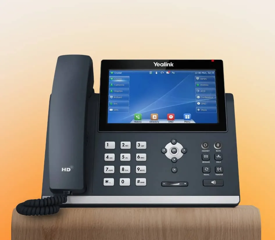 A Yealink deskphone installed with RingCentral