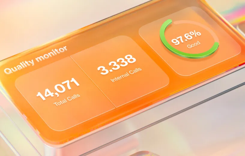 An image showing Quality Monitor dashboard on RingSense for Sales