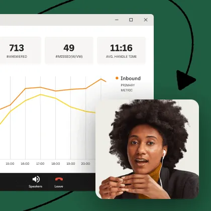Présentatrice animant un webinar par l’intermédiaire de l’application RingCentral