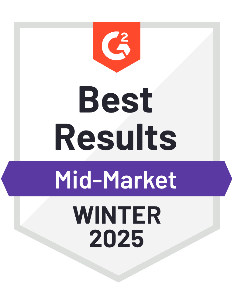 G2 Winter 2025 Mid-Market Best Results Badge