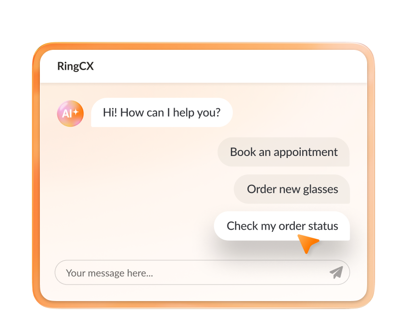 Chat conversation with intelligent virtual agent on RingCentral RingCX