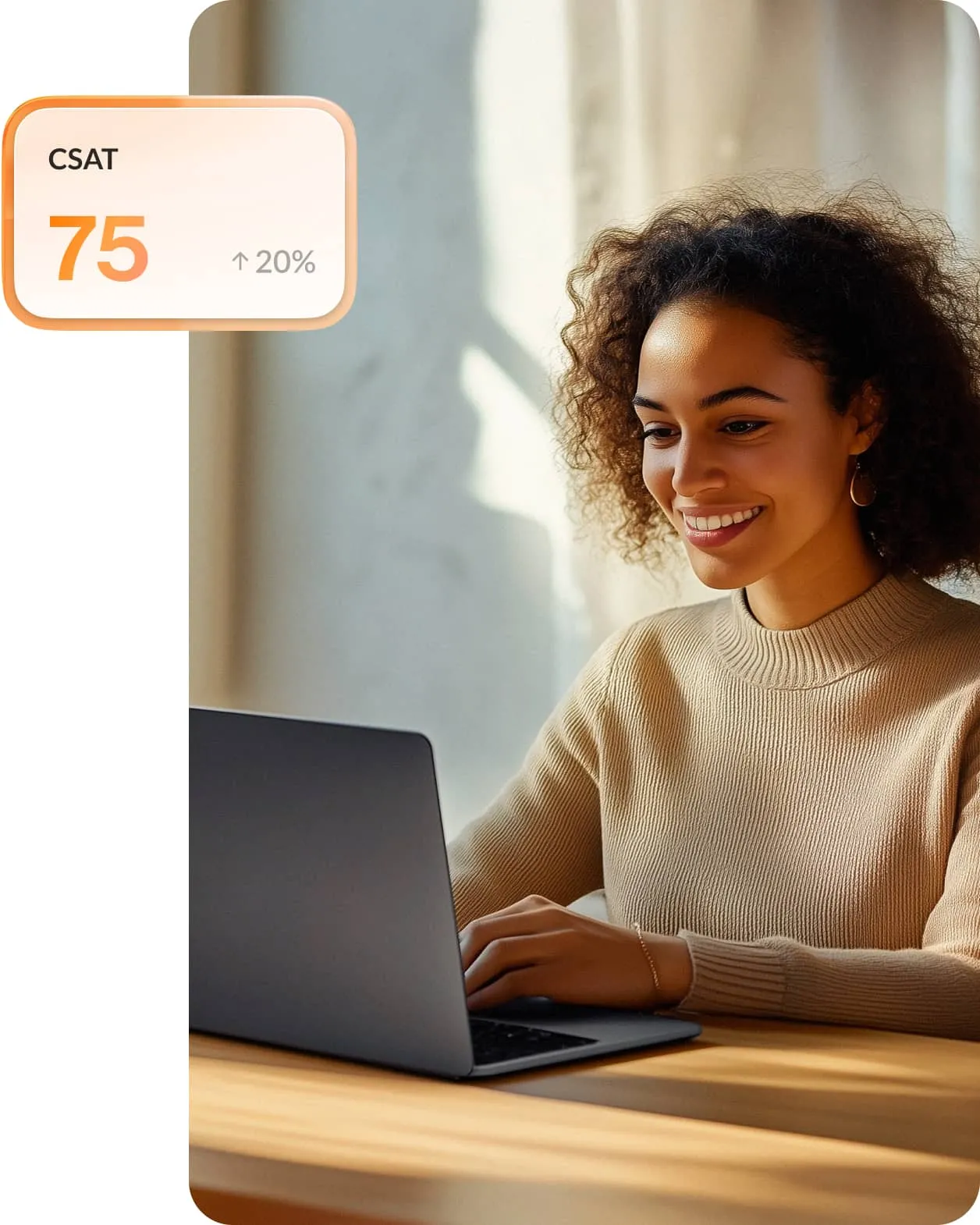 A contact center manager using RingCX to review CSAT score