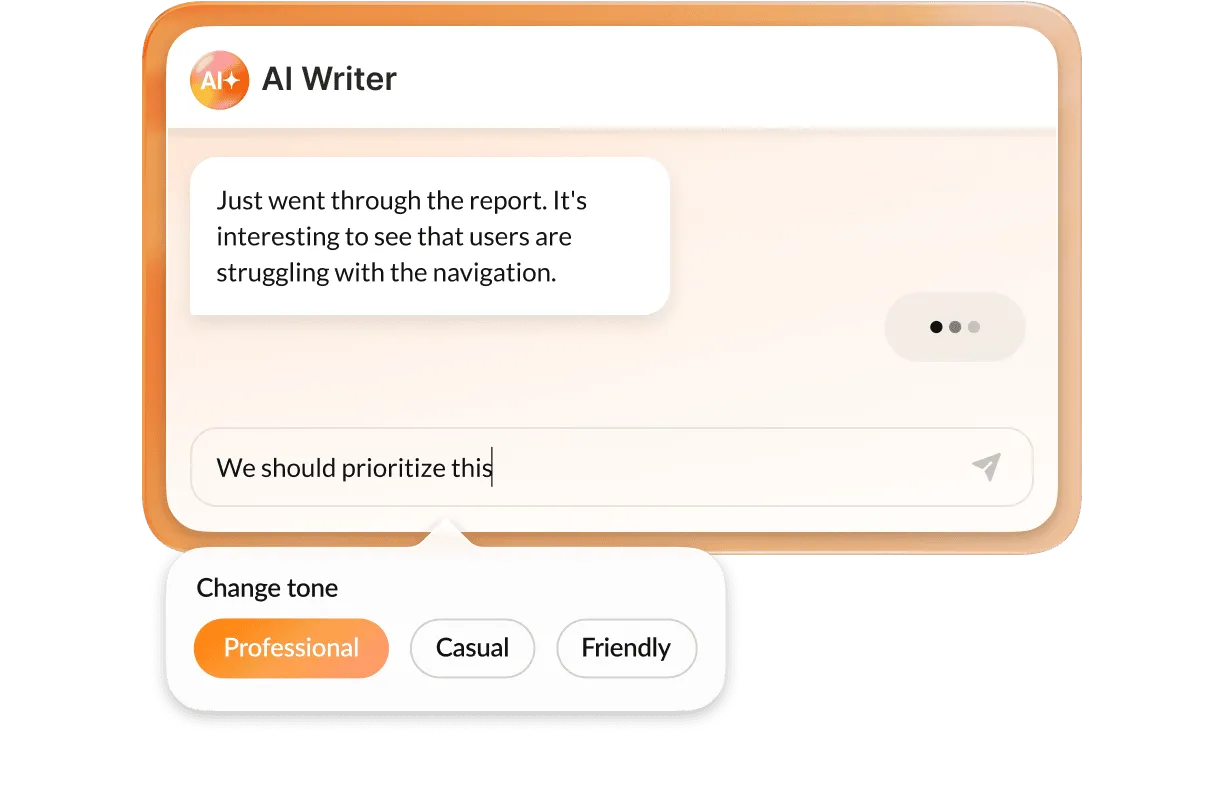 RingCentral's Message AI Writer change tone feature