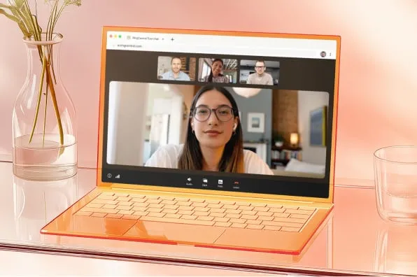 An ongoing RingCentral Town Hall displayed on a laptop screen.