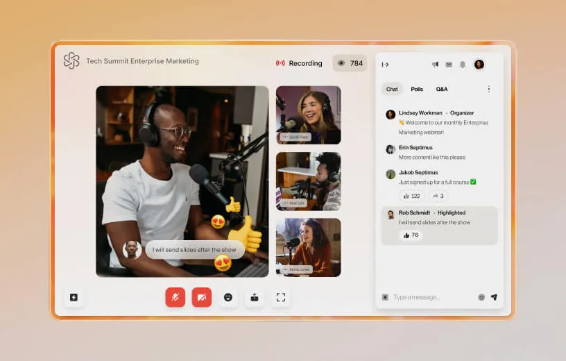 Recording feature on RingCentral Events platform
