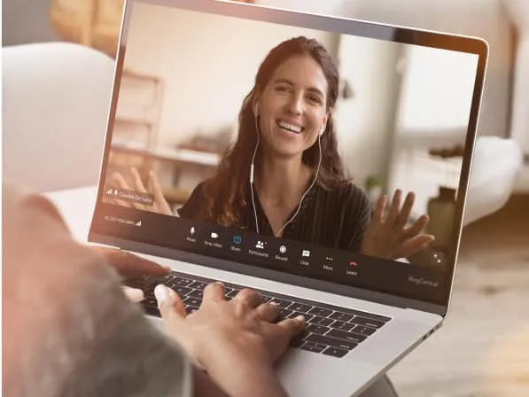 Colleagues discuss a project using RingCentral Video